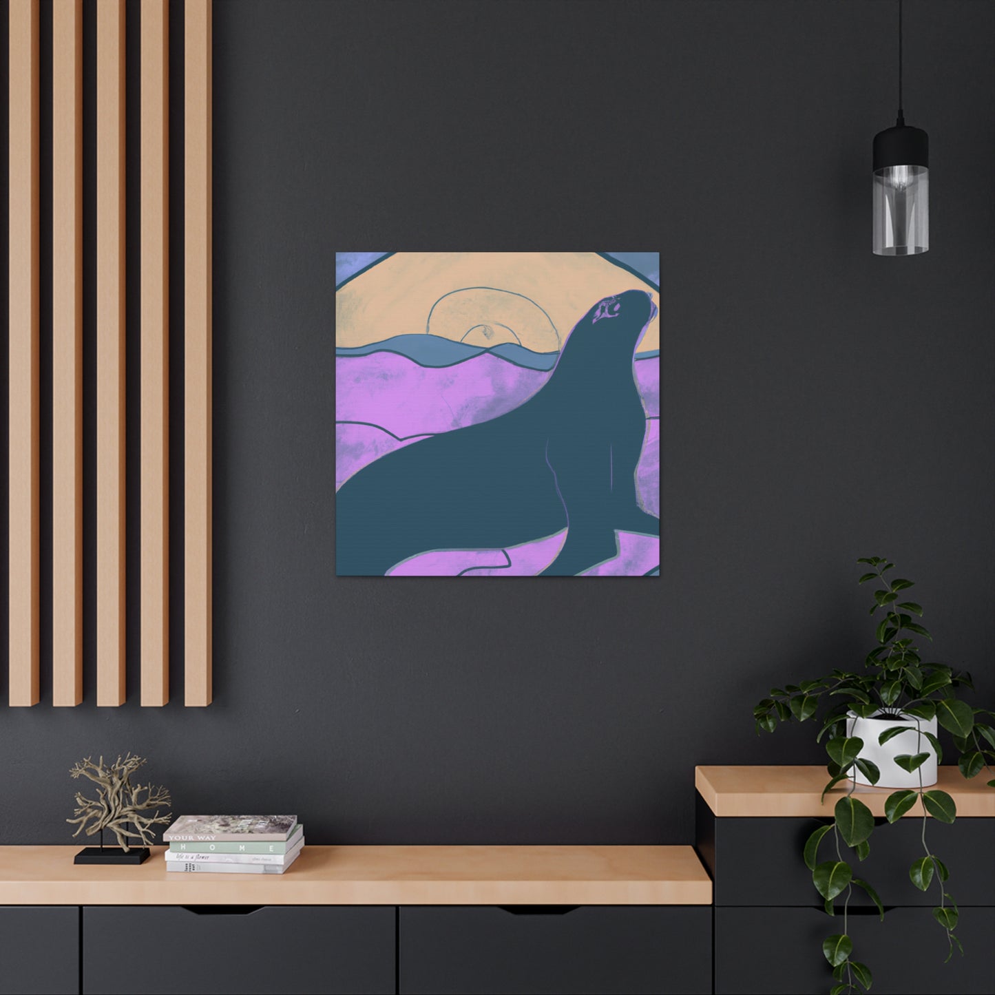 "Seaside Sea Lion Smile" - Canvas