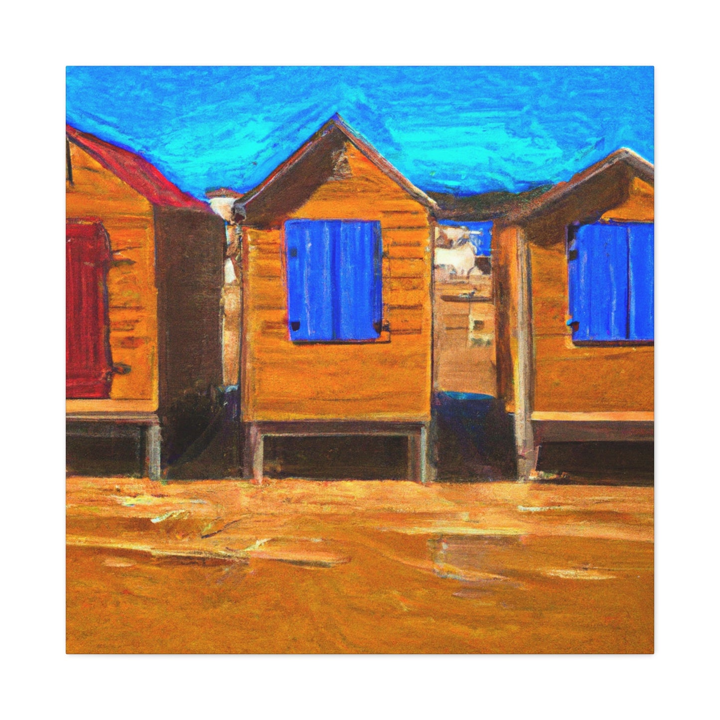 "Summer Beach Cottages" - Canvas