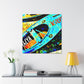 Kayaking in Art Deco - Canvas