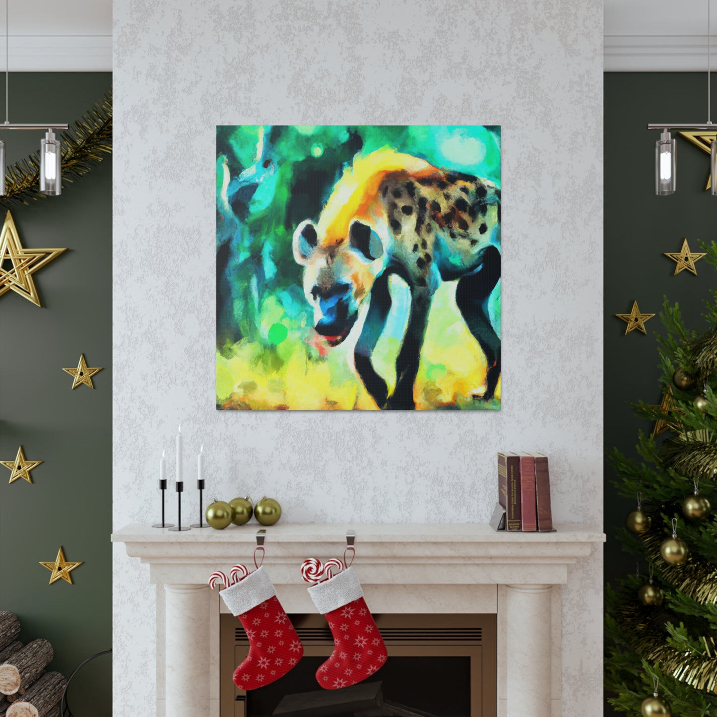 A Hyena's Illuminated Smile - Canvas