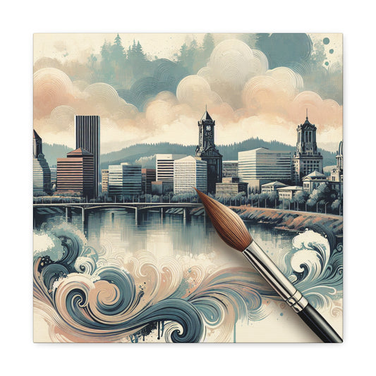 "Serene Portland Panorama" - Canvas