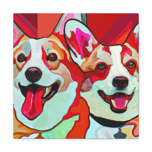 Corgis in Flowers Bloom - Canvas