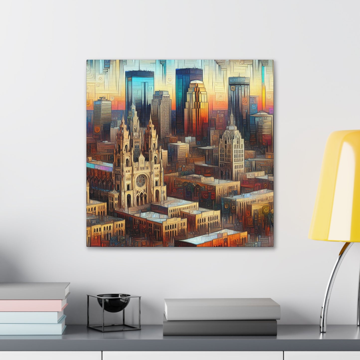 "Vibrant Urban Canvas" - Canvas