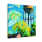 "Water Tower Impressionism" - Canvas