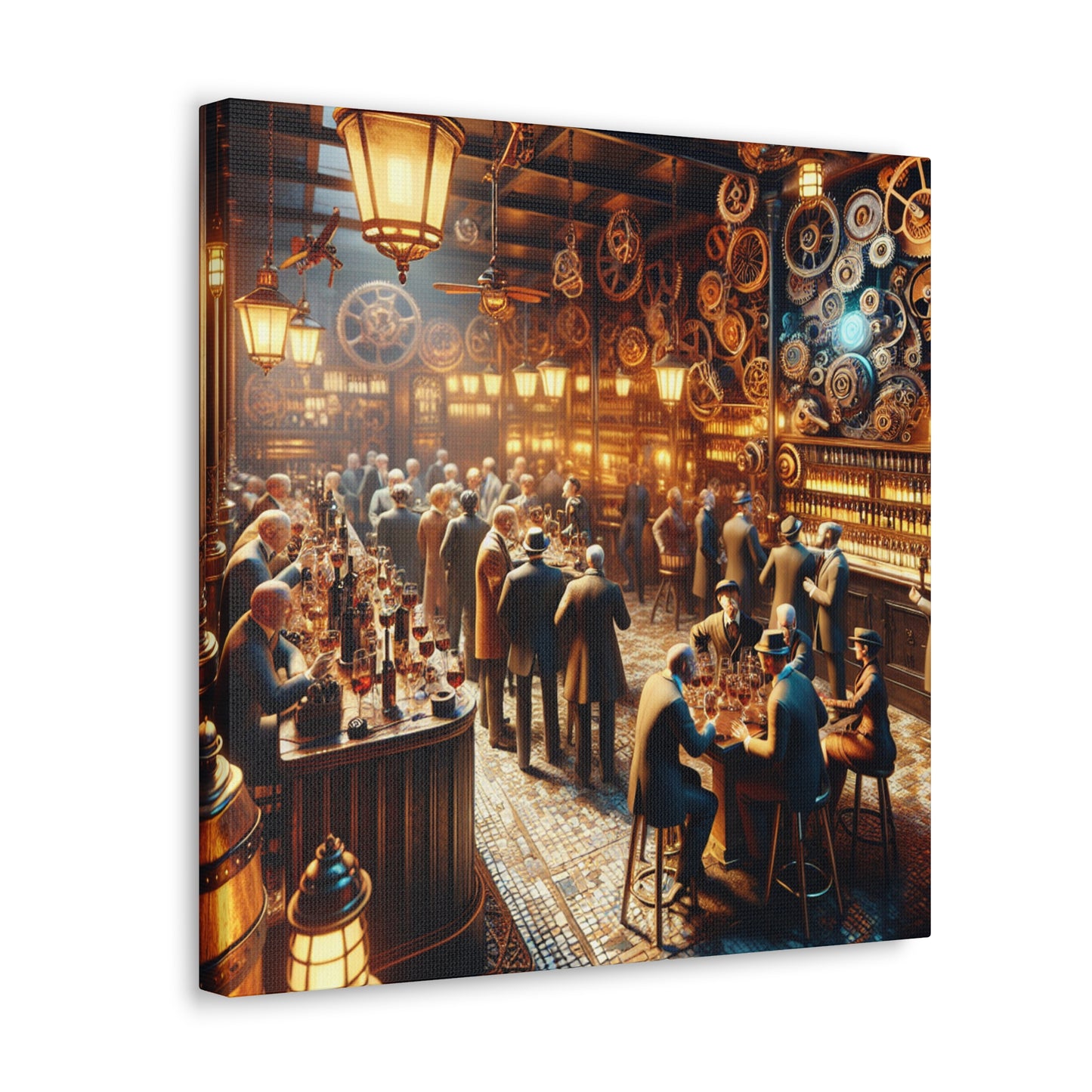 "Clockwork Revelry: Vintage Soirée" - Canvas