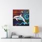 "Dolphins in Wild Waves" - Canvas