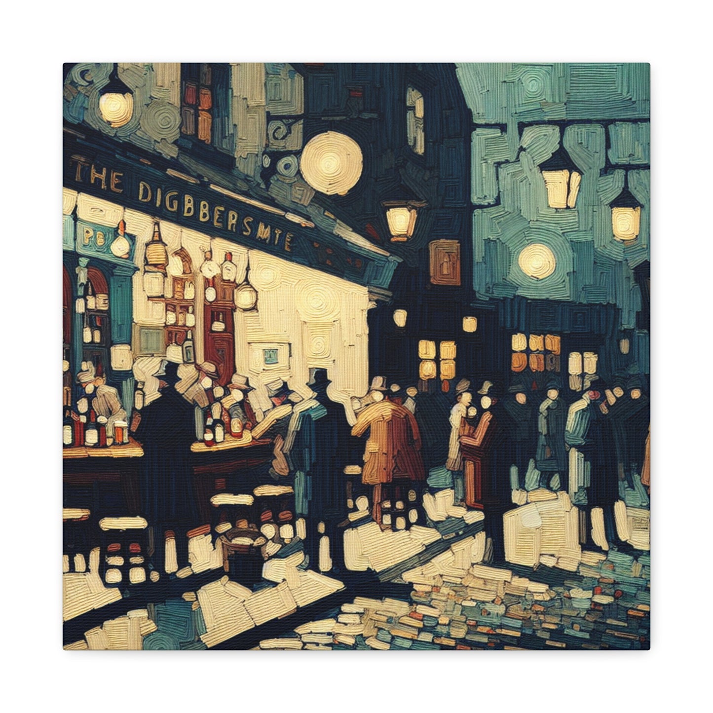 "Hazy Tavern Revelry" - Canvas