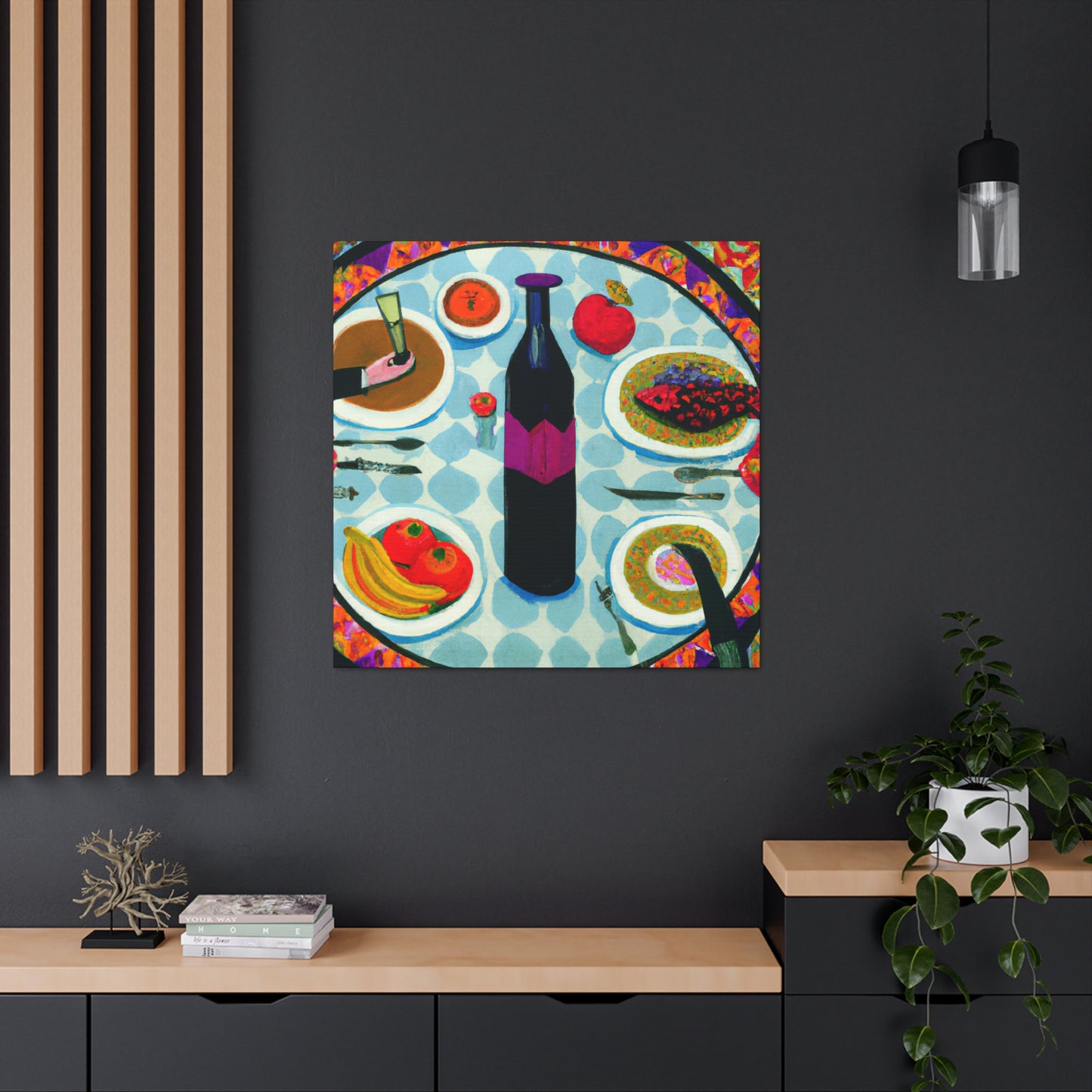 A Family Feast Scene - Canvas