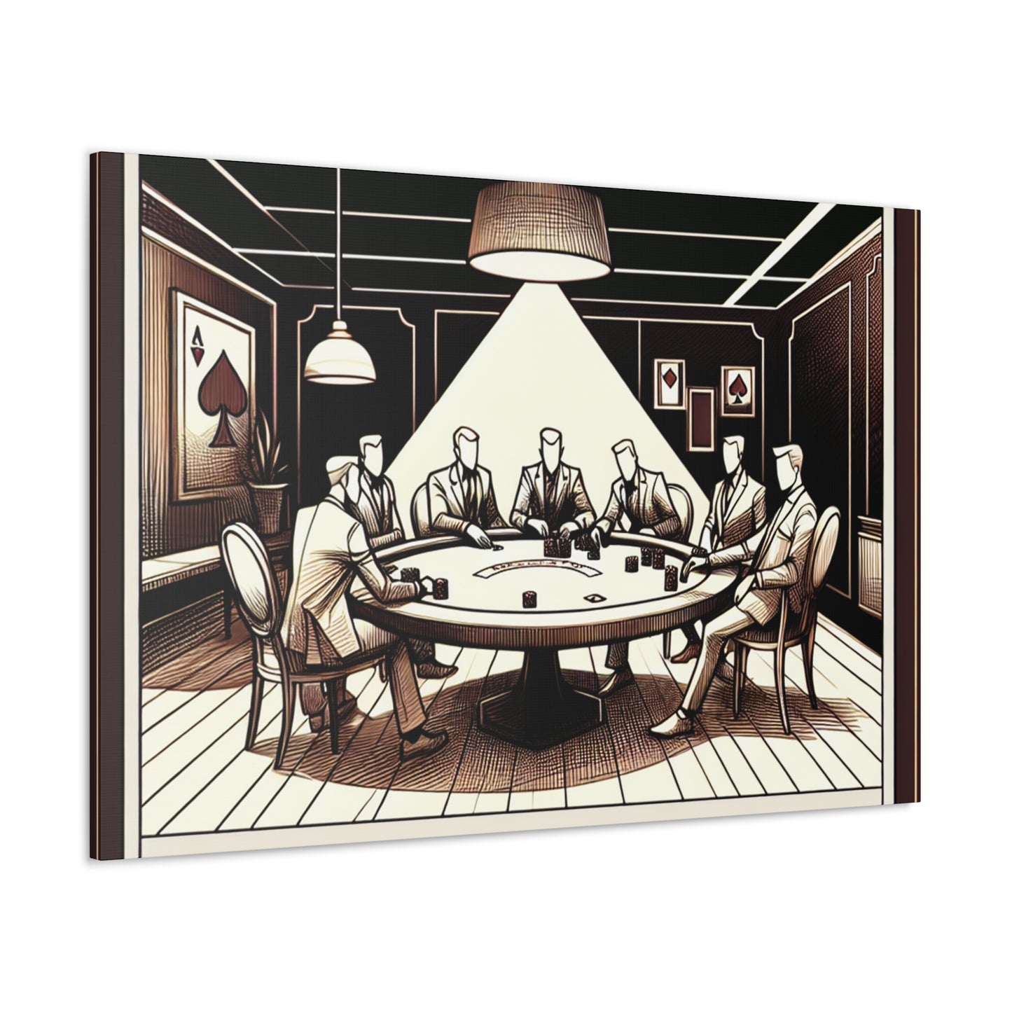 Sleek Serenity: Poker Table - Canvas