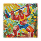 Muscular Man Lifting - Canvas