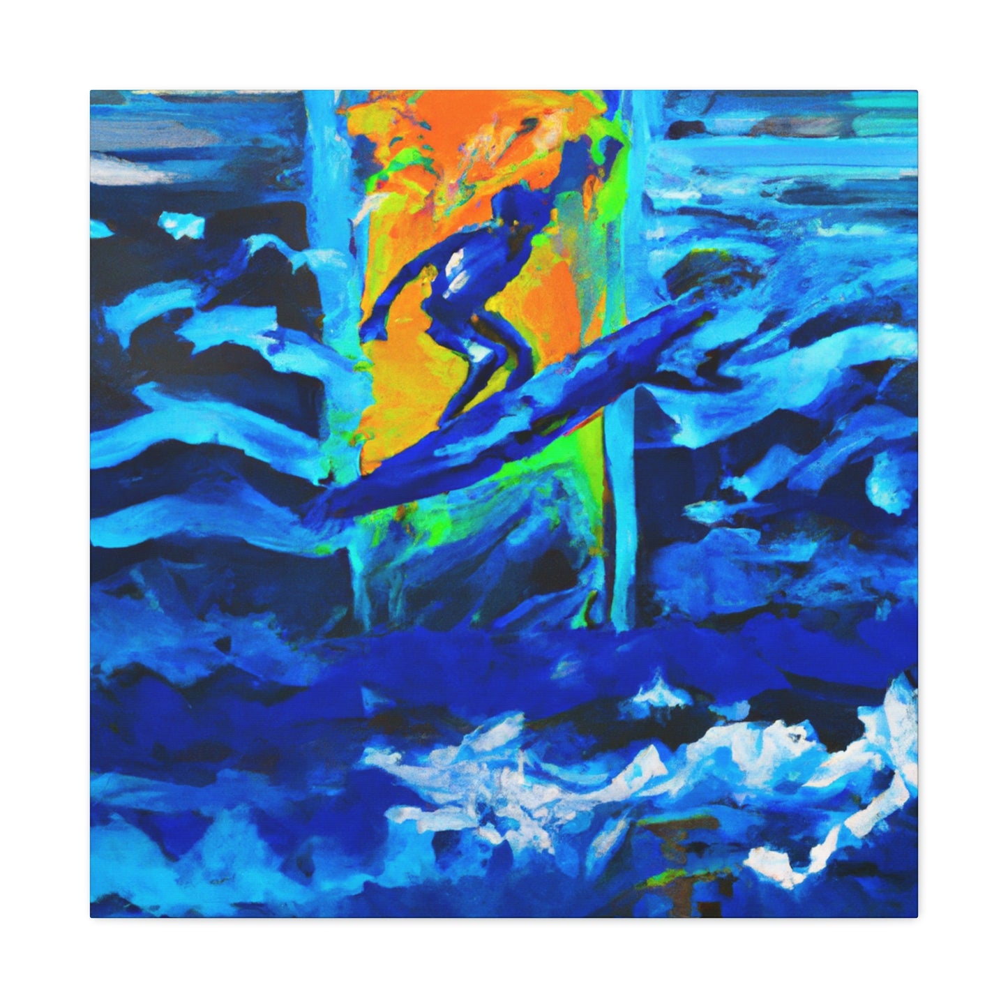 Surfing the Big Wave - Canvas