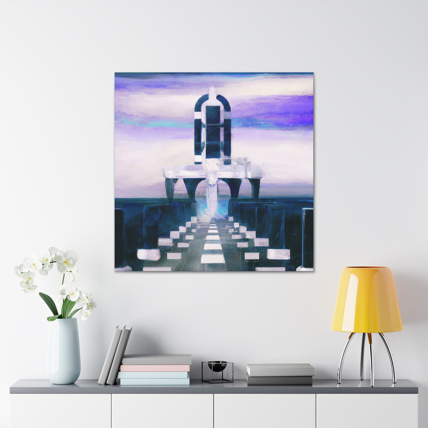 "Pier under Deco Sky" - Canvas