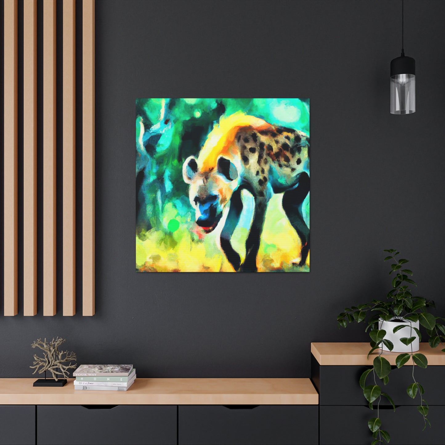 A Hyena's Illuminated Smile - Canvas