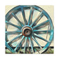 "Western Wagon Wheel Land" - Canvas