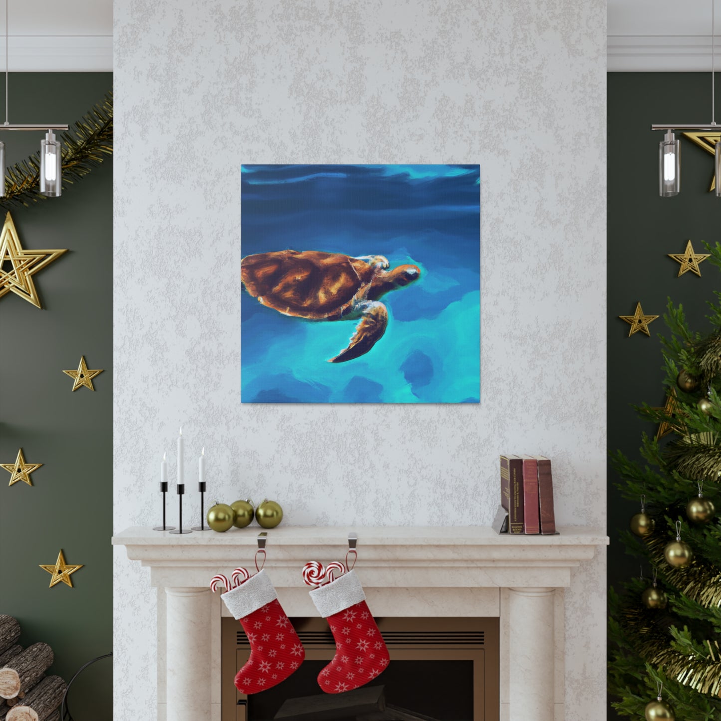 "Blue Sea Turtle MTN" - Canvas