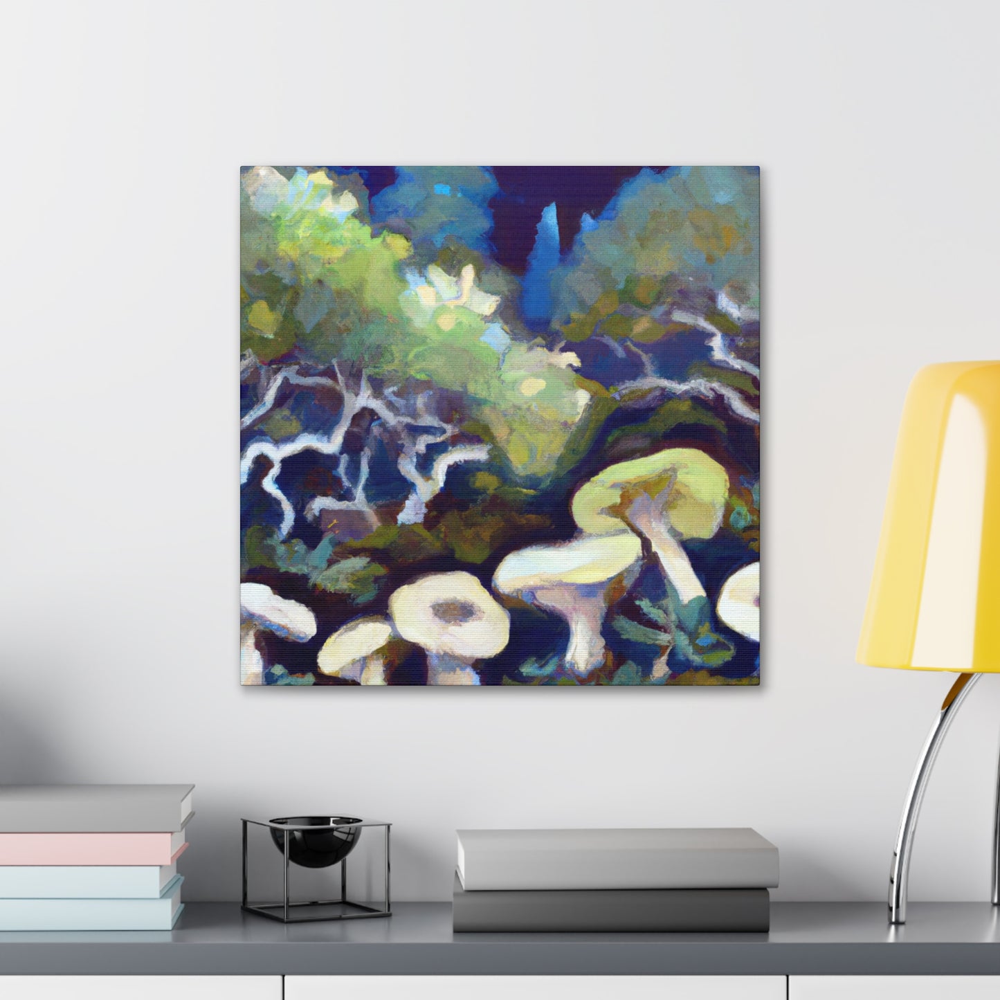 Mushroom Impressionism Scene - Canvas