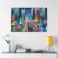 Neon Mirage Nightscape - Canvas