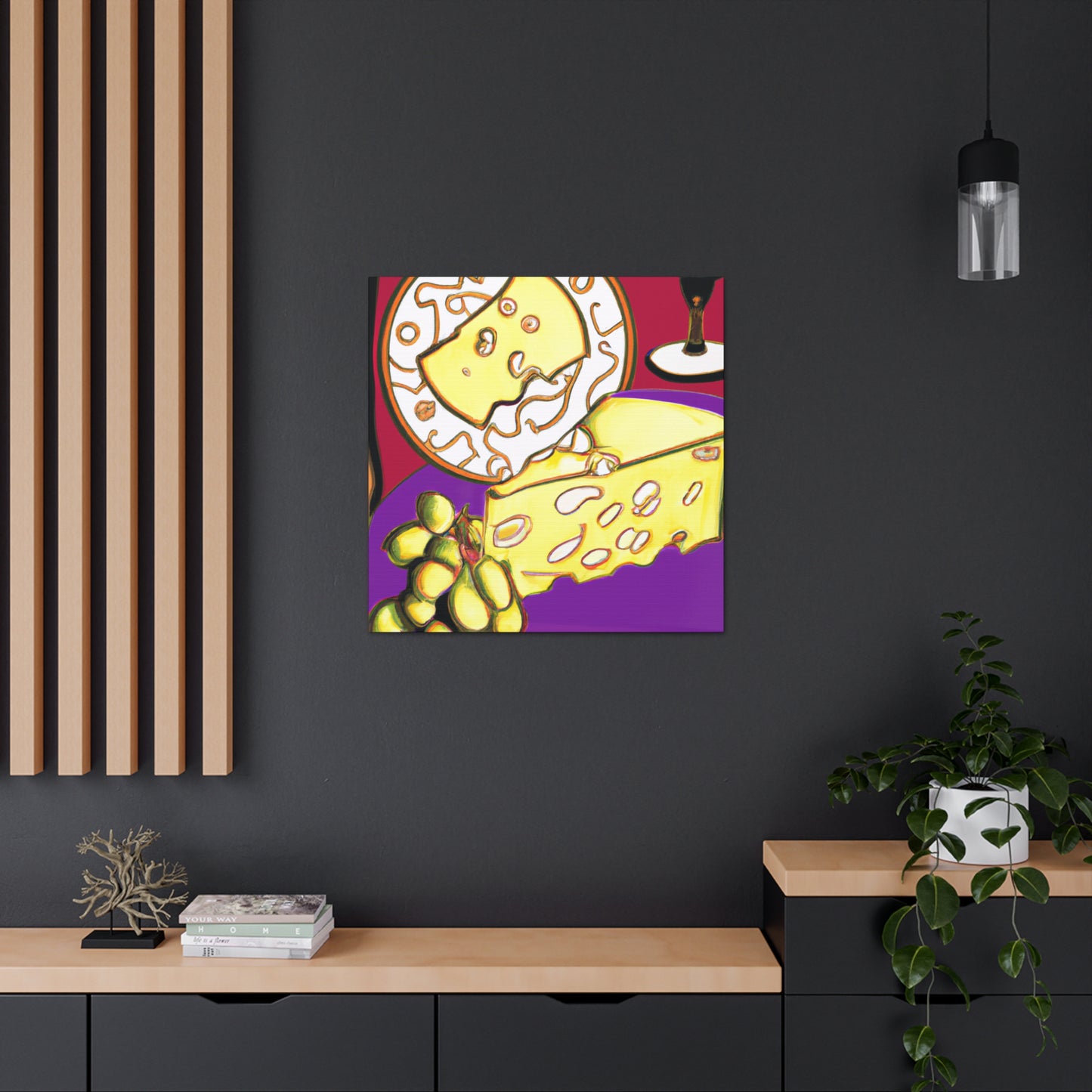 Still Life: Cheese Grapes - Canvas