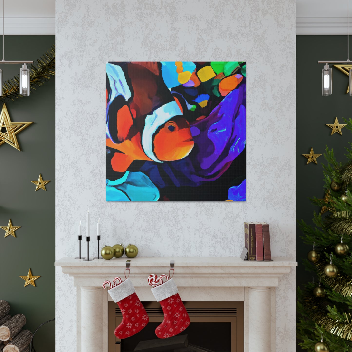 "Clownfish Swimming Gaily" - Canvas