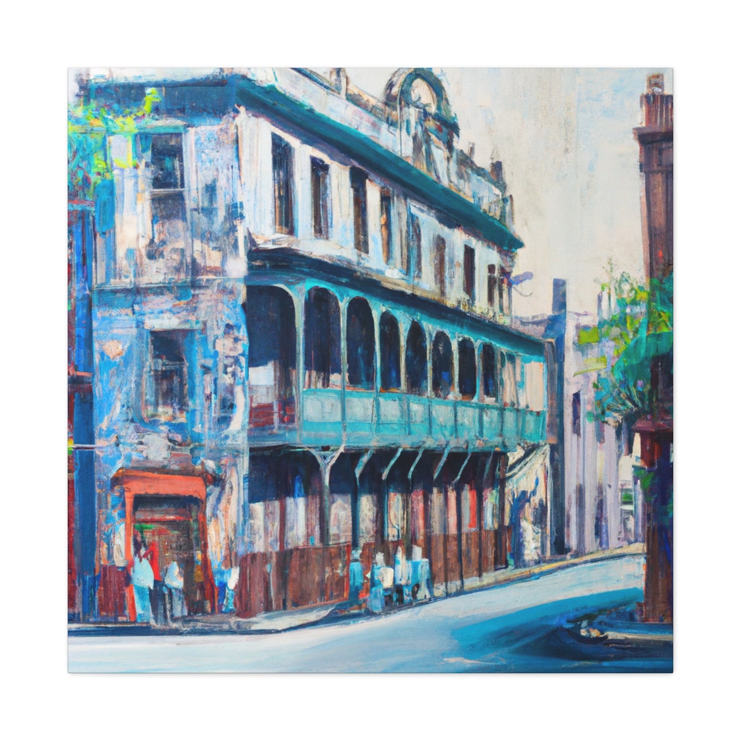 Colonial Street Mural - Canvas