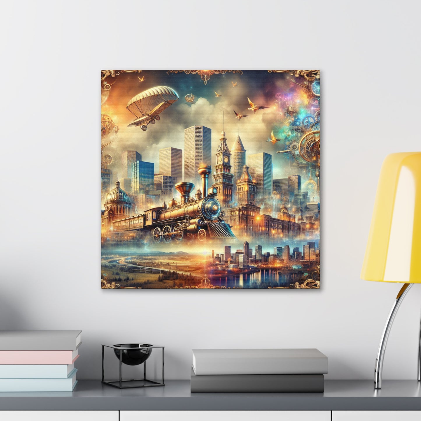 Ethereal Industrial Denver Panorama - Canvas