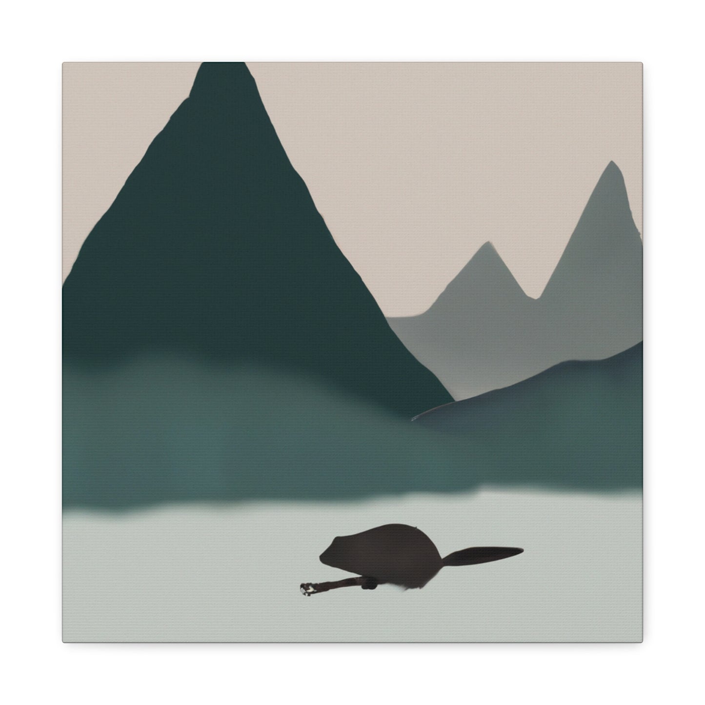 Beaver in Moonlight Glow - Canvas