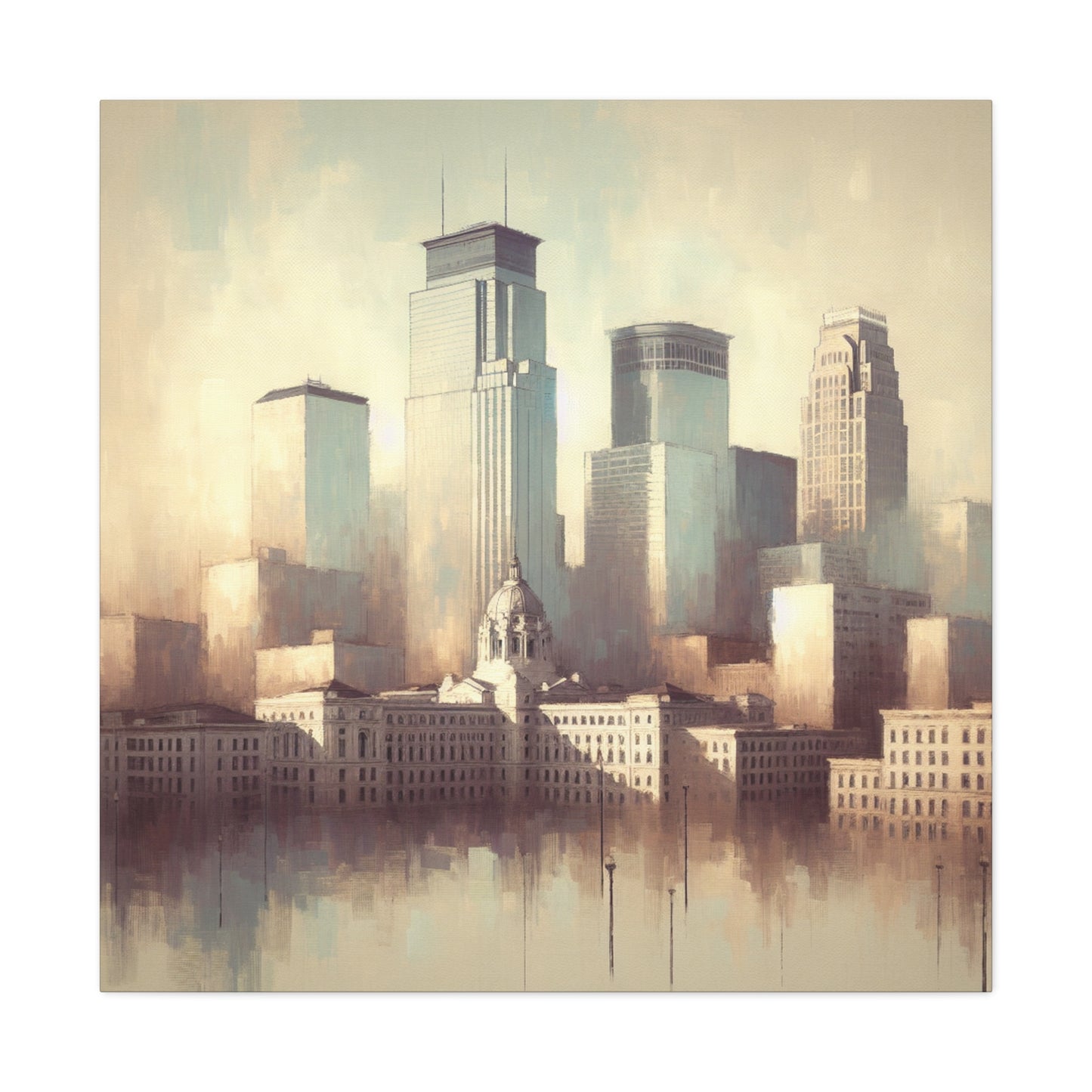 "Cityscapes of Tranquil Twilight" - Canvas