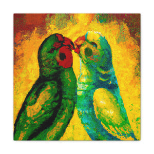 Lovebirds in Bloom - Canvas