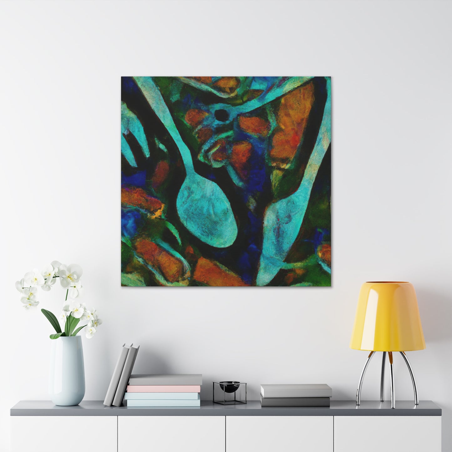 Silverware Symphony Abstract - Canvas