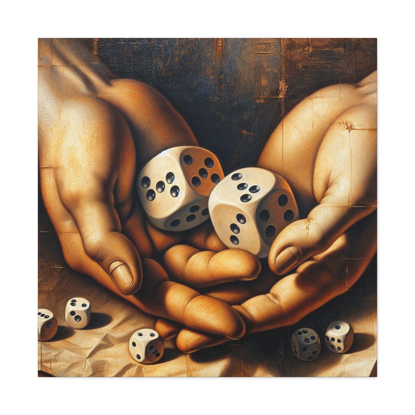 "Fortunes Unveiled: Divine Dice" - Canvas