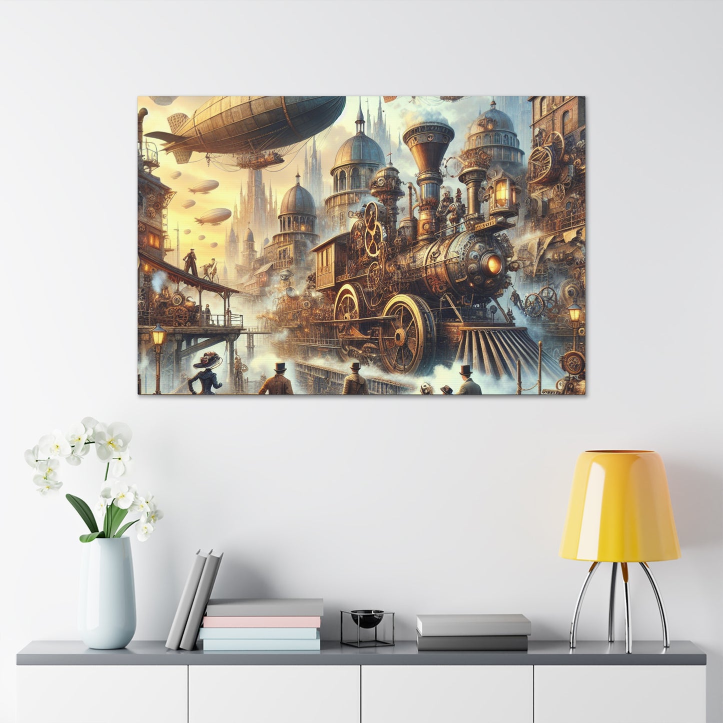 "Mechanical Dreamscape Voyage" - Canvas