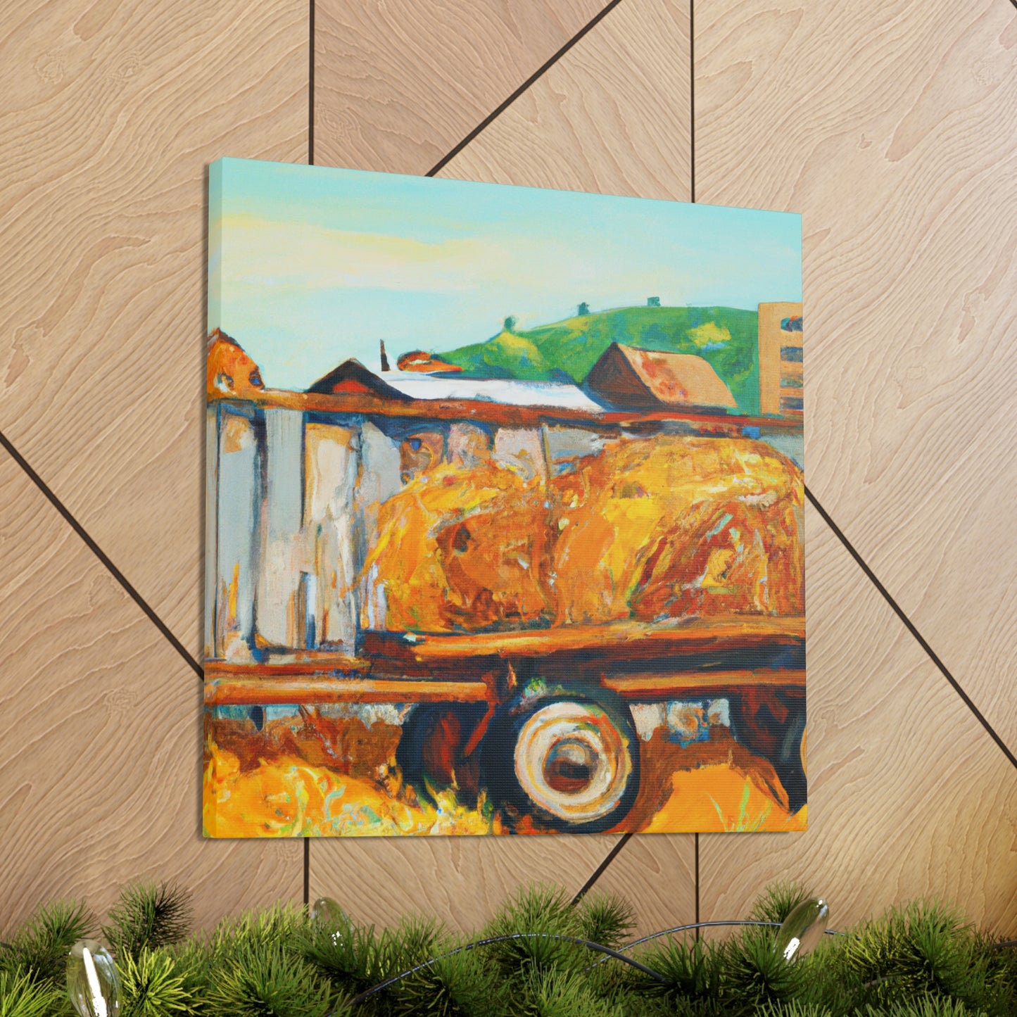 "Hay Wagon Harvest Home" - Canvas