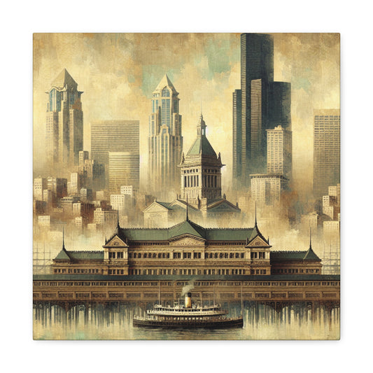 "Seattle's Clockwork Skyline" - Canvas