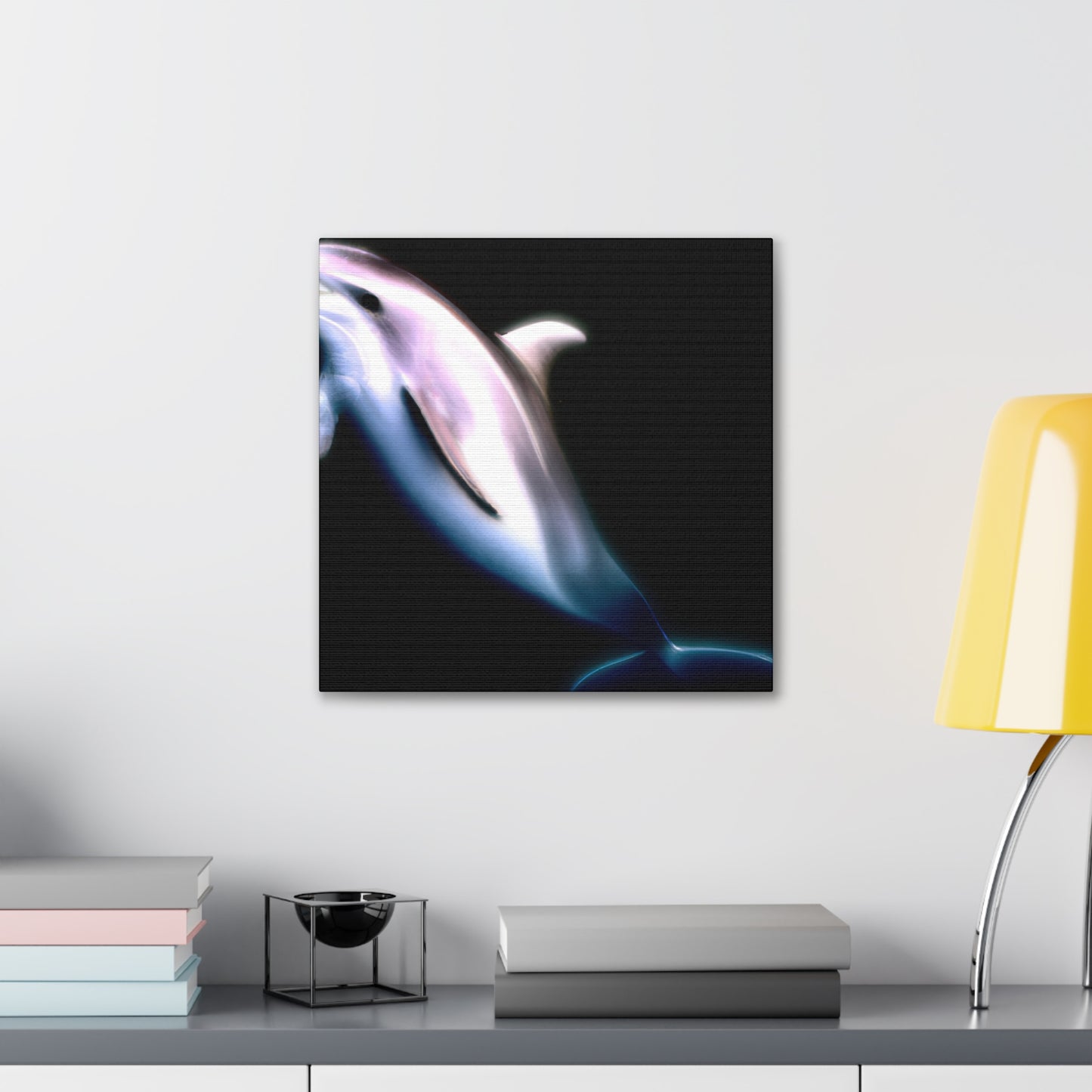 Dolphins in Moonlight Glow - Canvas