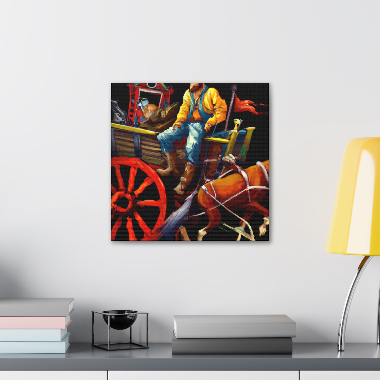 "Wagon Wheels Rolling On" - Canvas