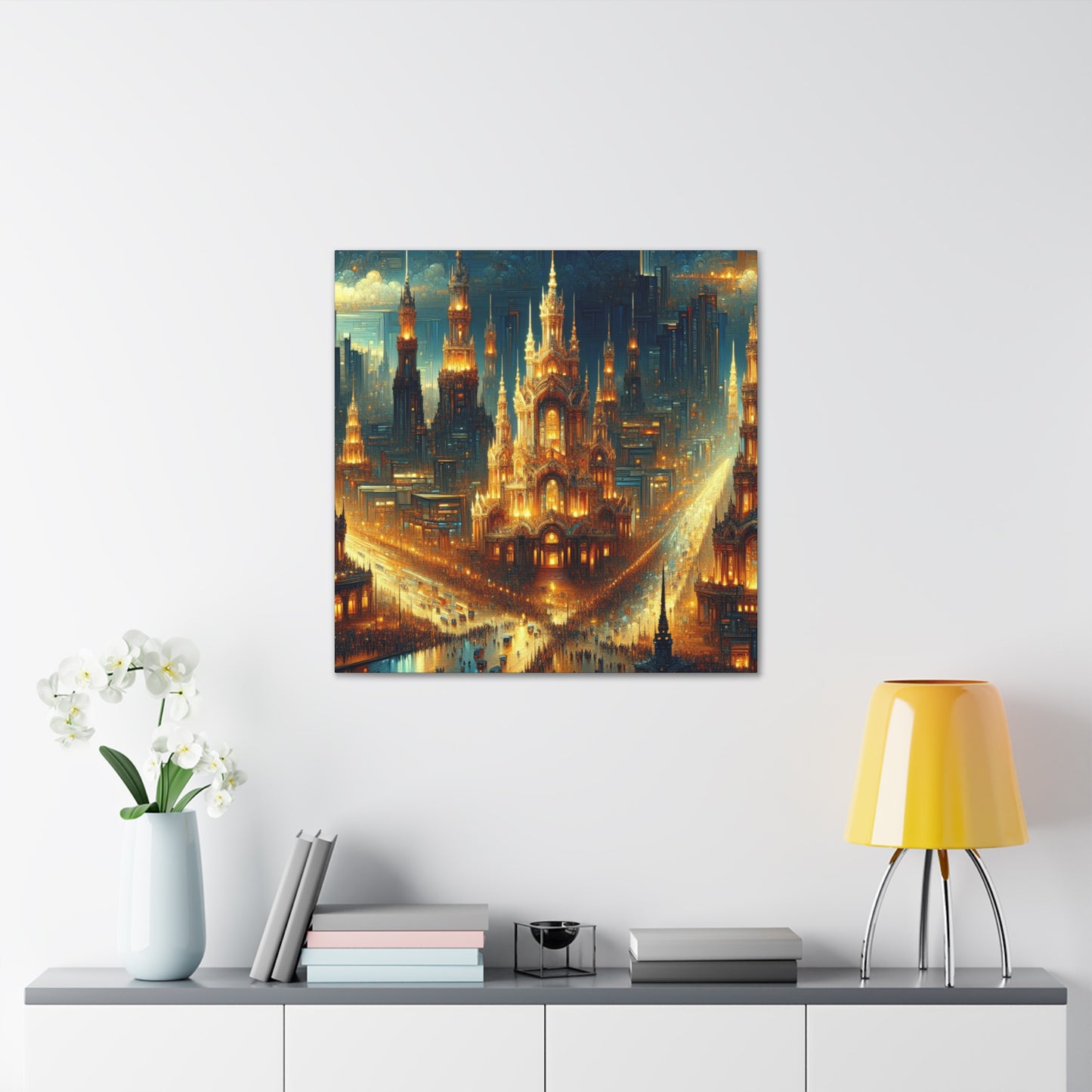 "Nocturnal City Serenade" - Canvas