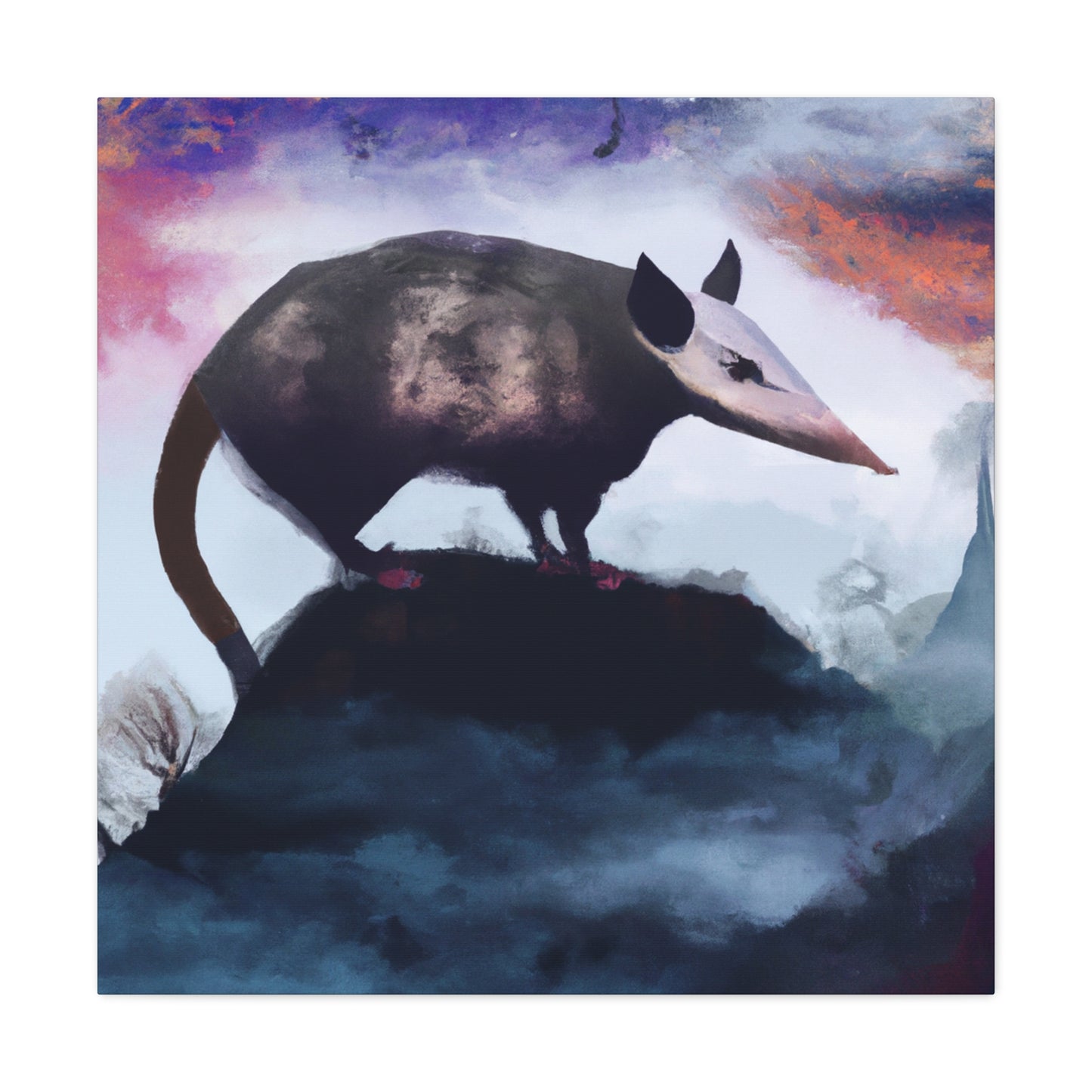 Opossum in the Fields - Canvas