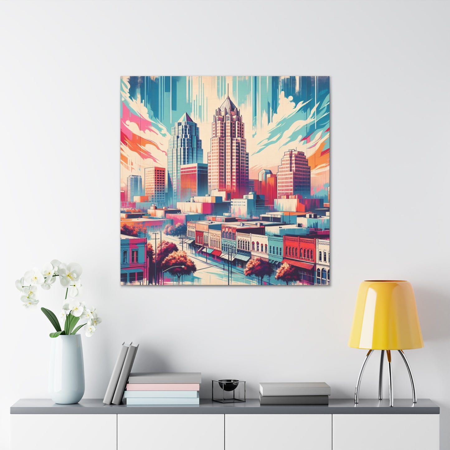 "Vibrant Texan Mural" - Canvas