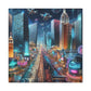 Neon Mirage Nightscape - Canvas