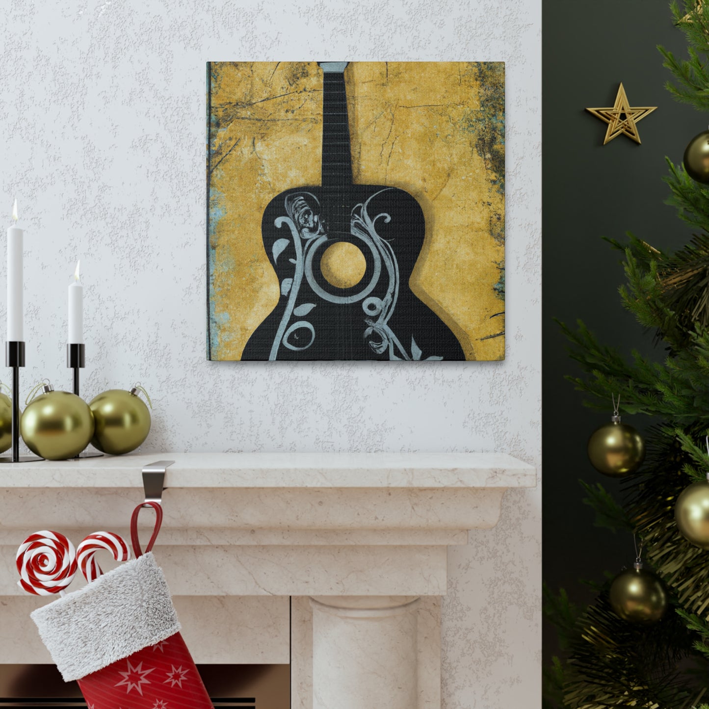 "Guitar's Resonant Melody" - Canvas