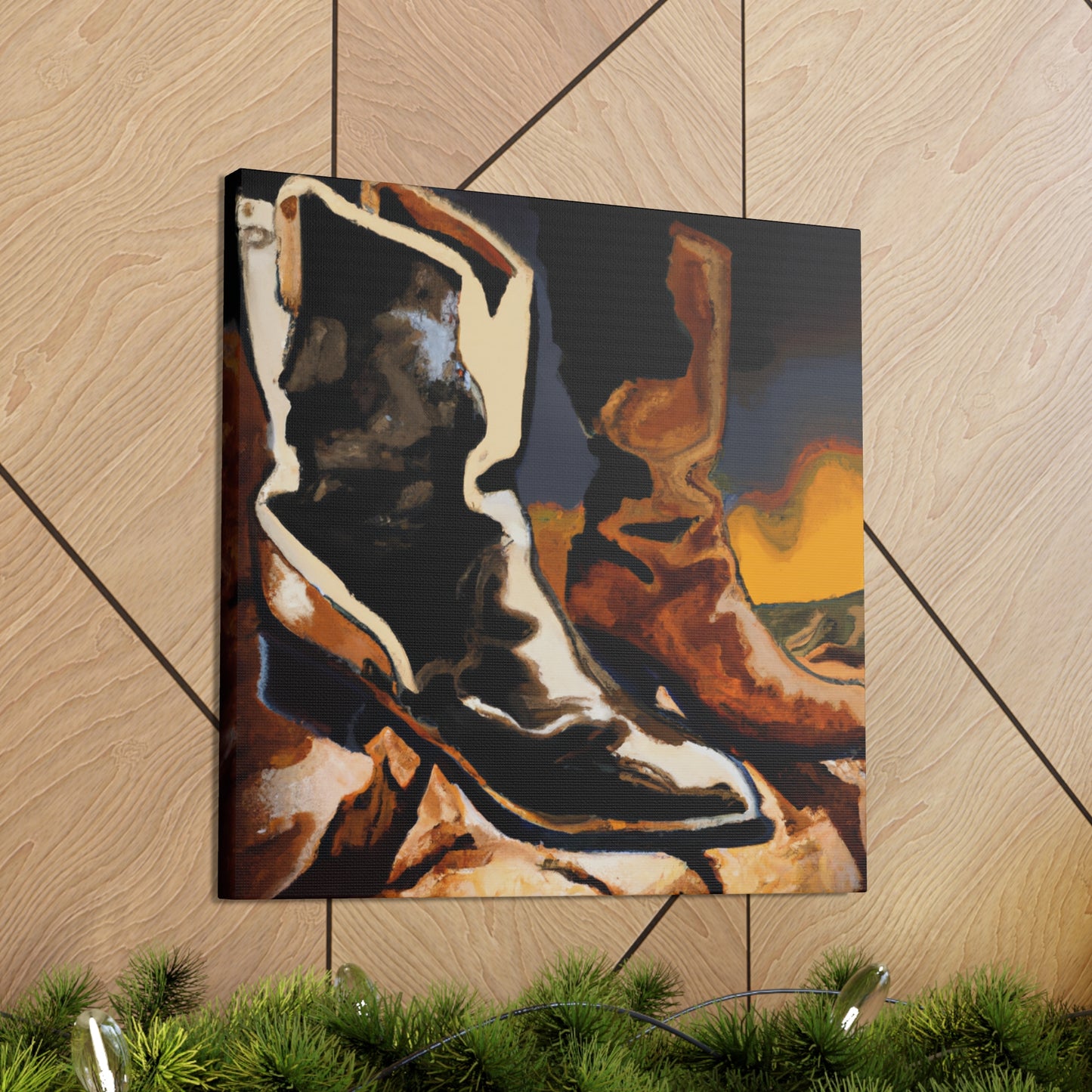 Old Boot Landscape - Canvas