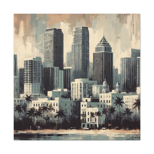 "Vibrant Miami Mosaic" - Canvas