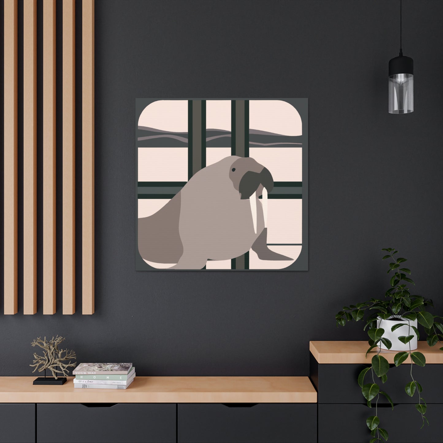 "Walrus in Art Deco" - Canvas