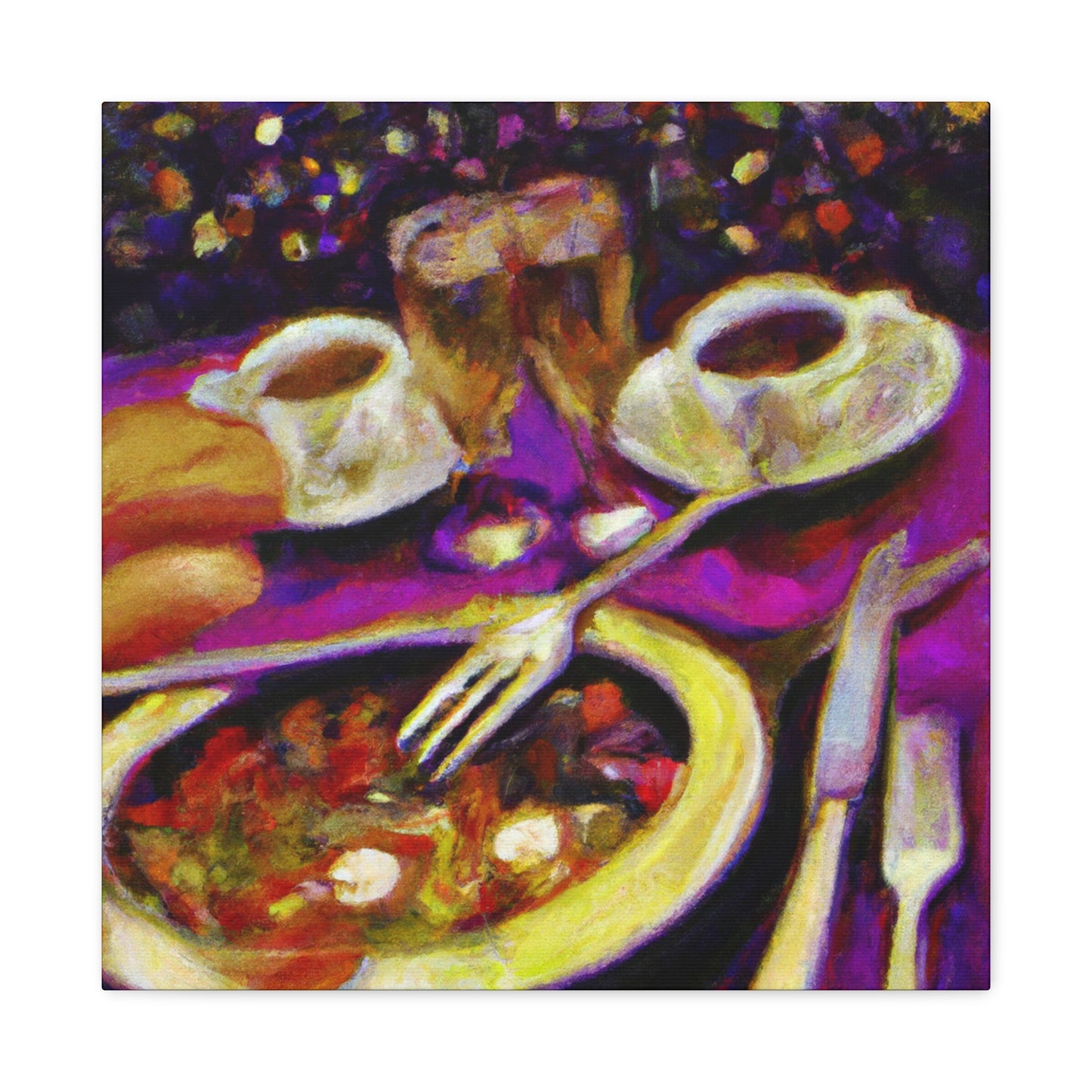 Dining in Moonlight. - Canvas