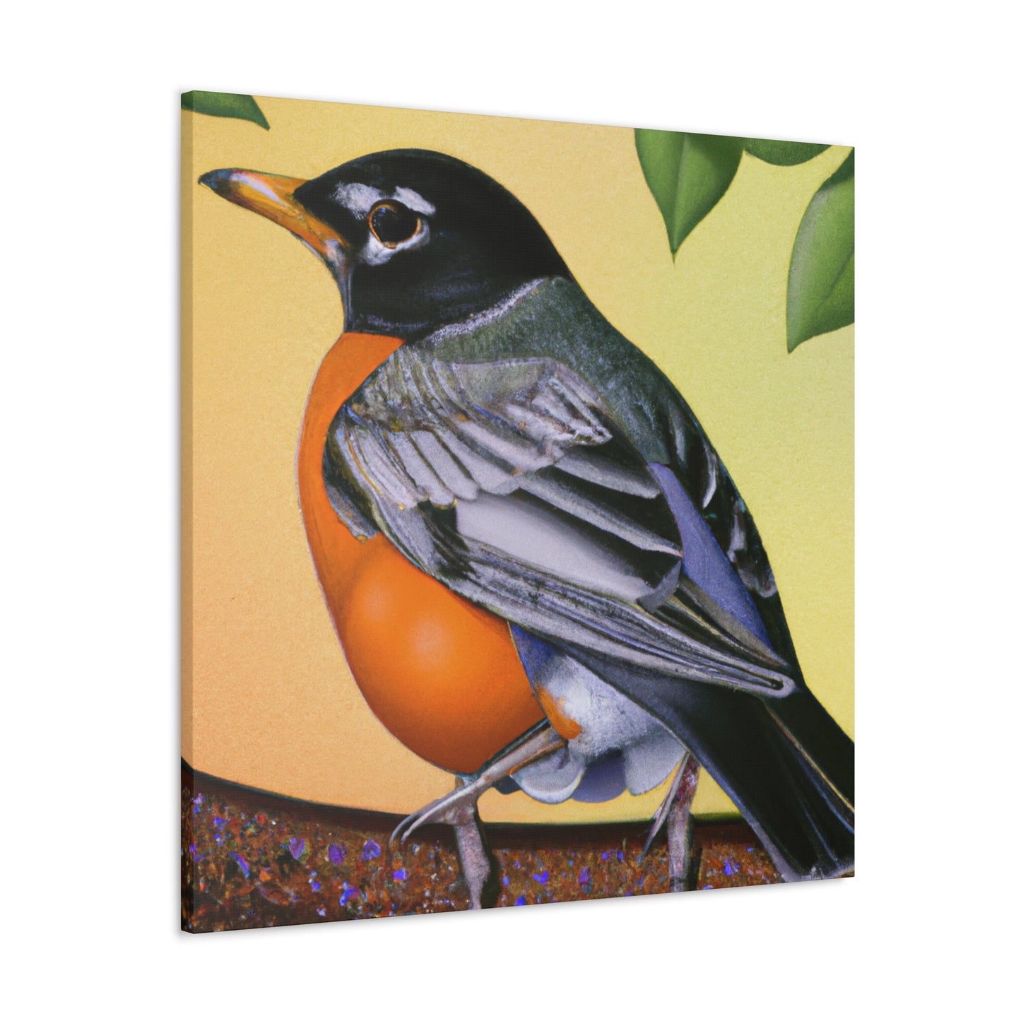 "Glamorous American Robins" - Canvas