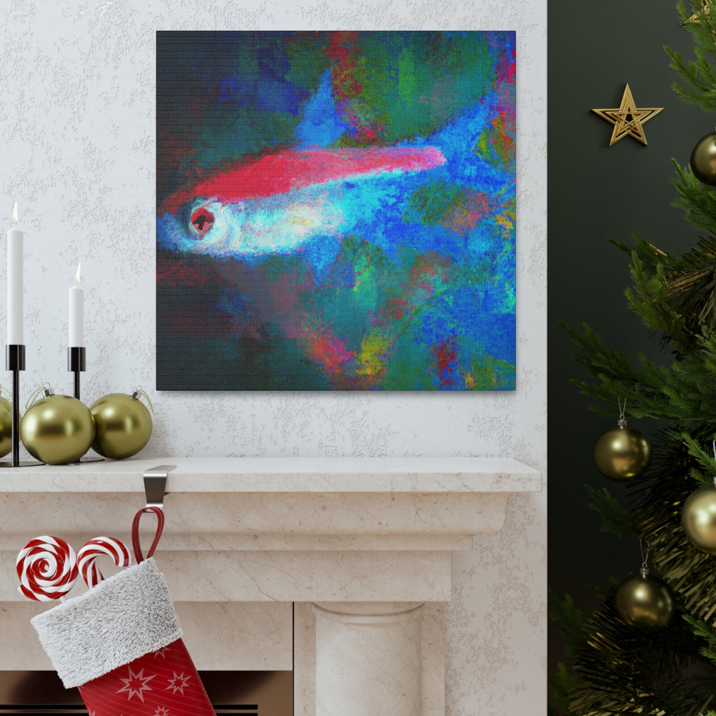 "Neon Tetra Impressionism" - Canvas