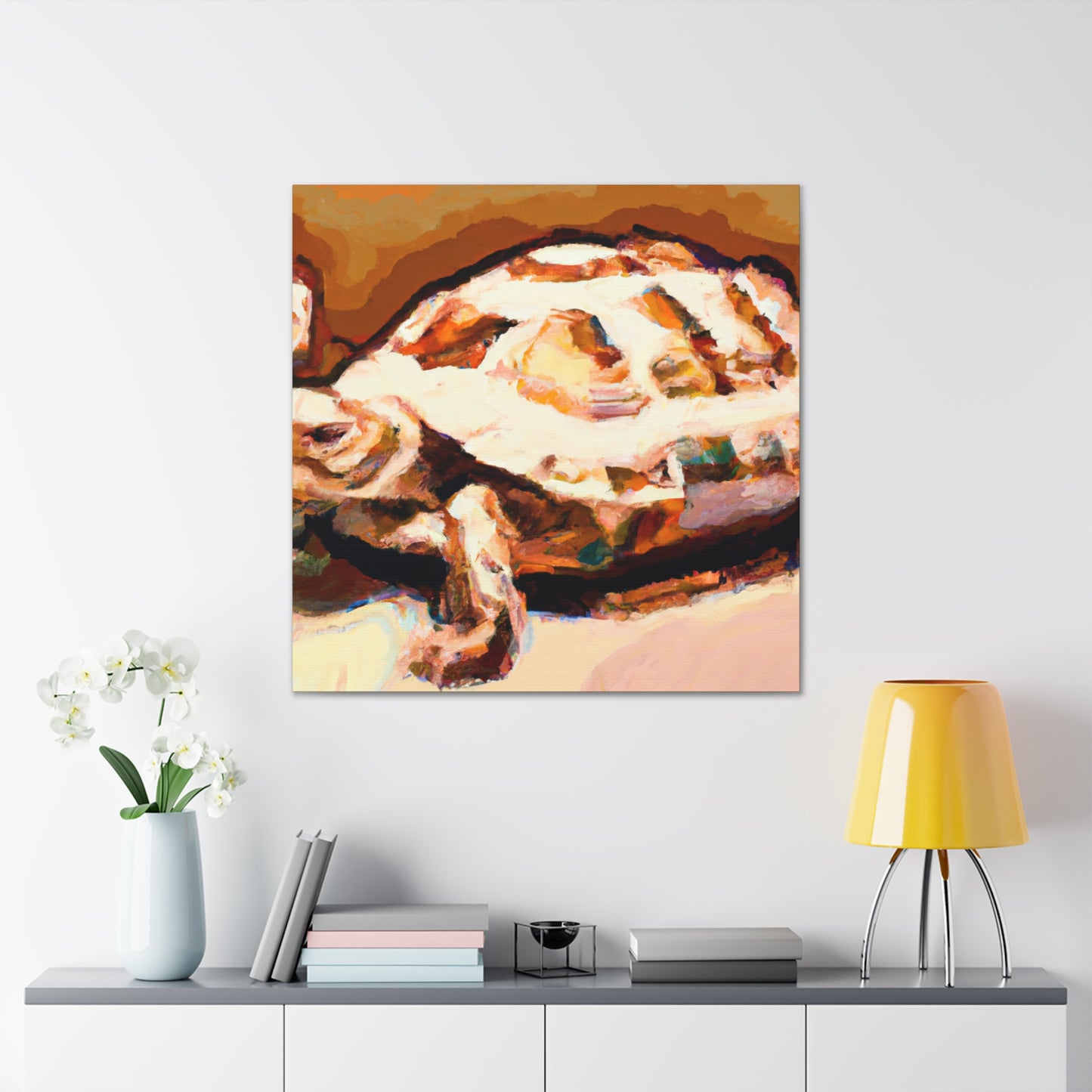 " Box Turtle in Bloom" - Canvas