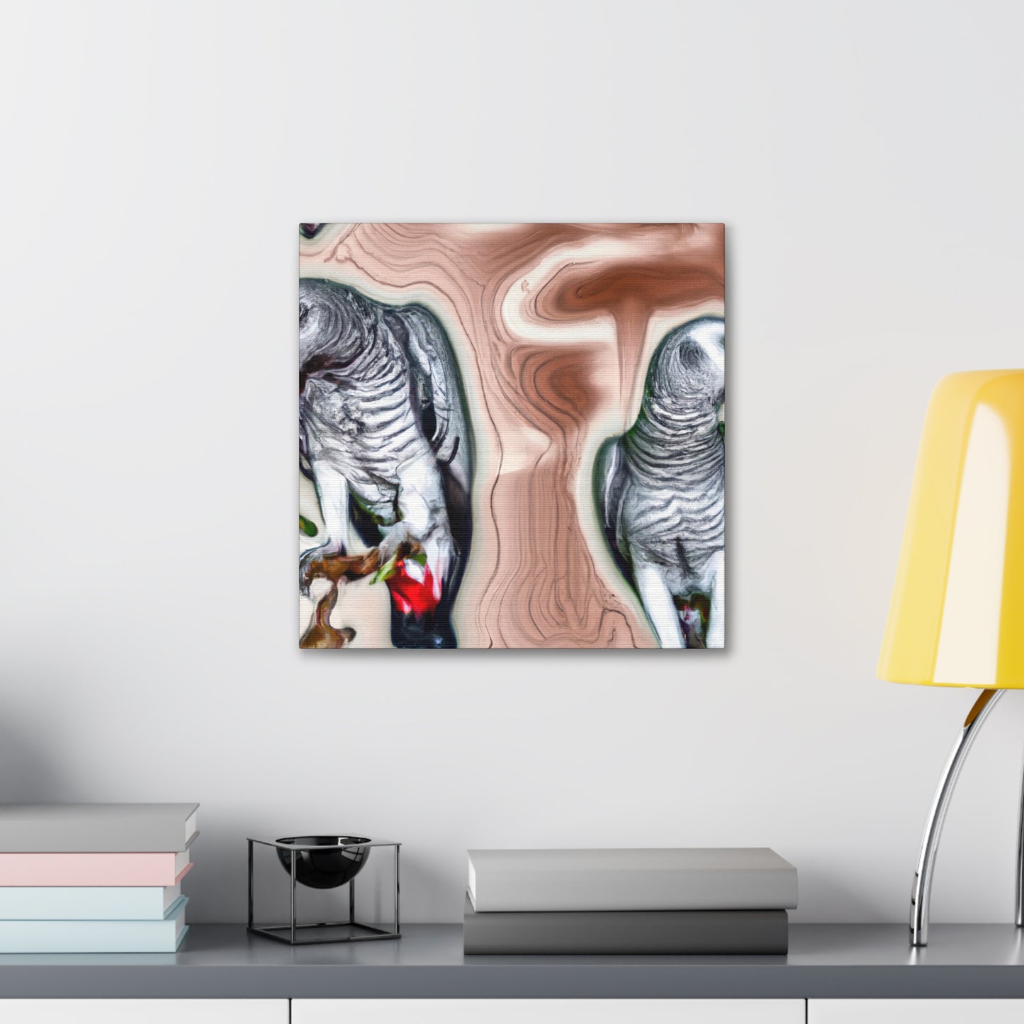 African Greys Abound - Canvas