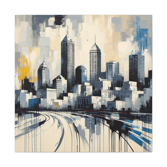 "Cityscape Serenade: Indianapolis" - Canvas