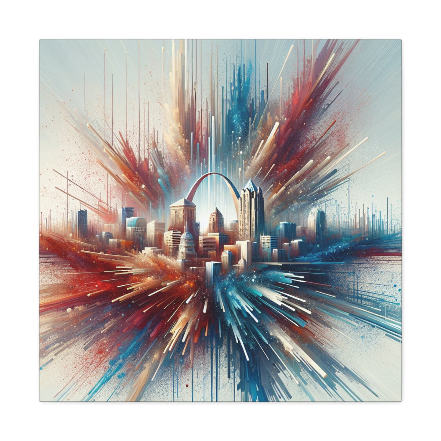 "Cityscape Serenade: Melting Horizons" - Canvas